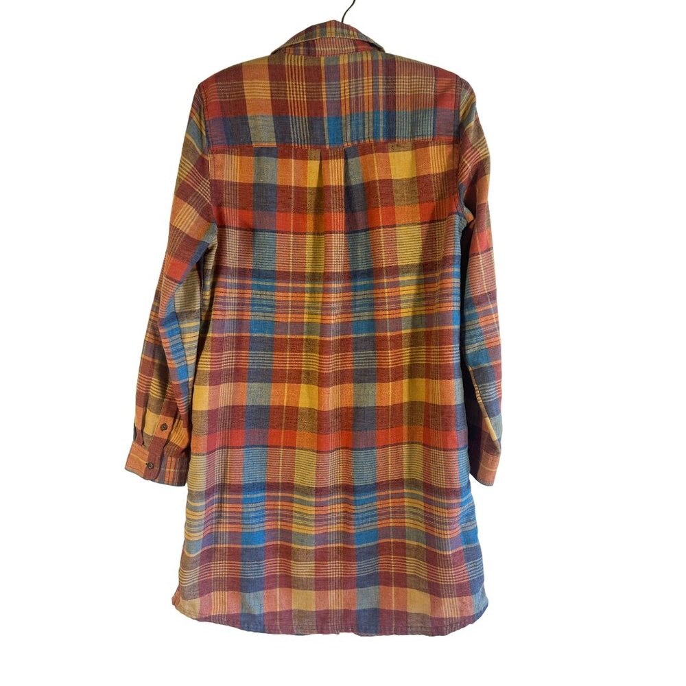 Toad&Co Women's Fall M Plaid Button Down Shirt Dress Belted READ - Picture 5 of 10